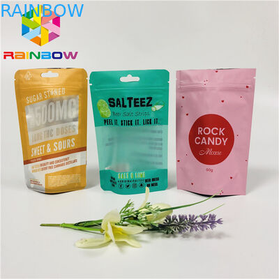 Das lamellierte Nahrungsmittelgrad-Plastikbeutel-Verpacken steht oben Reißverschluss-Beutel kundengebundenes Logo