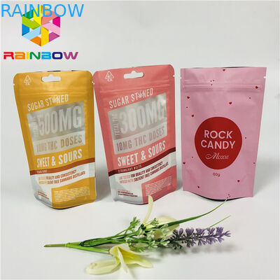 Das lamellierte Nahrungsmittelgrad-Plastikbeutel-Verpacken steht oben Reißverschluss-Beutel kundengebundenes Logo