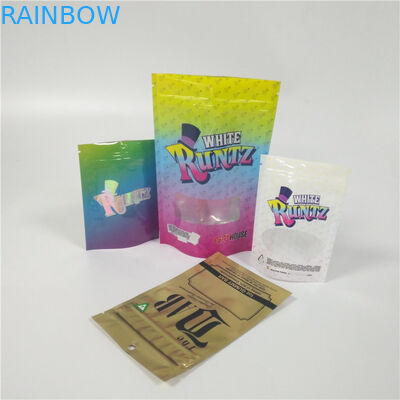 Gewohnheit druckte stehen oben den Beutel, der glattes Oberflächenende Cbd mit Fenster verpackt