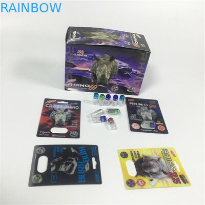 Patronen-Papier-Blasen-Karten-Verpackengoldnashorn-Behälter-Kugel mit Plastikabdeckung