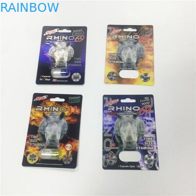 Patronen-Papier-Blasen-Karten-Verpackengoldnashorn-Behälter-Kugel mit Plastikabdeckung