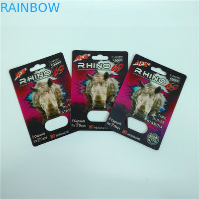 Schieben Sie Karten-Verpackentaschen der Blisterpackungs-Verpacken-Einsatz-Karten-männliche Verbesserungs-Pillen-3D