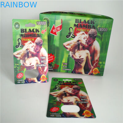 Schieben Sie Karten-Verpackentaschen der Blisterpackungs-Verpacken-Einsatz-Karten-männliche Verbesserungs-Pillen-3D