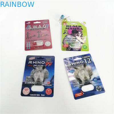 Männliche Verbesserungs-Medikations-Blisterpackung, die schwarze Grafikkarte Mutter-Premier Zen Paper verpackt