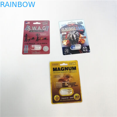 Nashorn 69 Reihe der Blasen-Karten-verpackende männliche Verbesserungs-Pillen-3d Pillen-Blasen-Verpackungs-