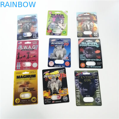 Plastikblase des Nashorn-3D, die kundengebundene Größe für männliche sexuelle Kapseln verpackt