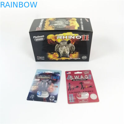 Umweltfreundliche Blasen-Karten-verpackende männliche sexuelle Pillen-Papierkarte mit Schalen-Aufkleber