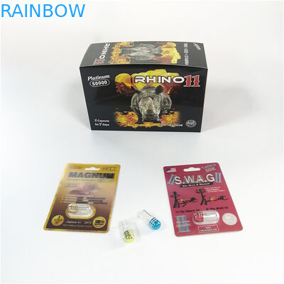 Umweltfreundliche Blasen-Karten-verpackende männliche sexuelle Pillen-Papierkarte mit Schalen-Aufkleber