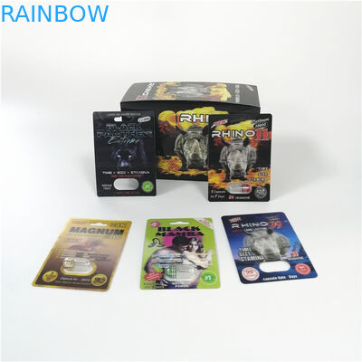 Umweltfreundliche Blasen-Karten-verpackende männliche sexuelle Pillen-Papierkarte mit Schalen-Aufkleber