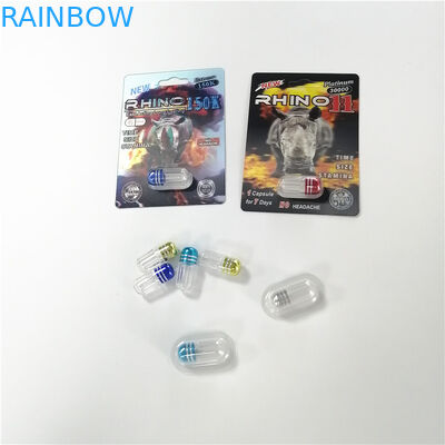 Blasen-Karten-Verpackengewohnheit des gestrichenen Papiers druckte Pillen-Kapsel-Satz des Effekt-3D des Nashorn-69