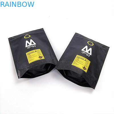 Wiederversiegelbar stehen Sie oben Reißverschluss-Beutels-Gewohnheit lamellierte schwarze Druckmattfarbe