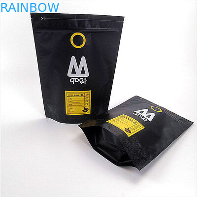 Wiederversiegelbar stehen Sie oben Reißverschluss-Beutels-Gewohnheit lamellierte schwarze Druckmattfarbe