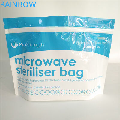 Nahrungsmittelspeicher-Mikrowellen-Sterilisator-Unterseiten-Keil sackt wiederversiegelbare Spitzenreißverschluss-Gewohnheit ein