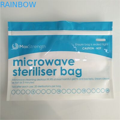 Nahrungsmittelspeicher-Mikrowellen-Sterilisator-Unterseiten-Keil sackt wiederversiegelbare Spitzenreißverschluss-Gewohnheit ein