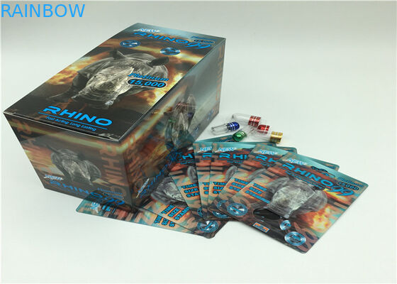 Nashorn-Pulver-Kapsel-Blisterpackung des Gold69k, die Karte 3D mit Plastikabdeckung verpackt