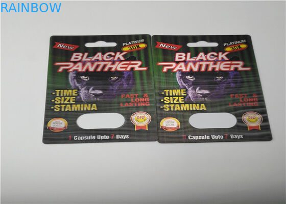 Kundenspezifische Nashorn-Pulver-Kapsel-Verpackenschaukarton Dia-Blasen-Karten-Verpackung Promi Gold69k