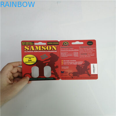 Weibliche Vergrößerer-Pillen-Blasen-Karten-Verpackenmamba Burro 30000 für Goldkapsel-Flasche