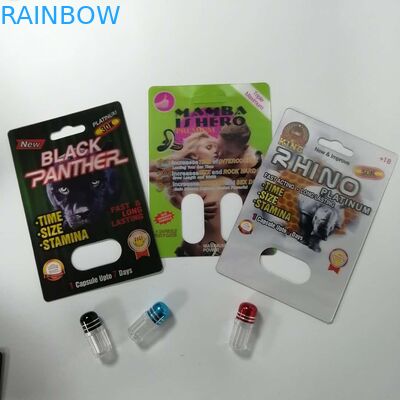 Sexuelle Verbesserungs-Pillen-Blasen-Karte, die feuchtigkeitsfestes recyclebares des Nashorn-69 verpackt