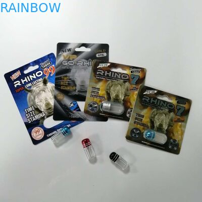 Powful-Mann-Sex-Energie-Medizin-Blasen-Karte, die sexuellen Pillen-Satz des Verbesserungs-Nashorn-69 verpackt