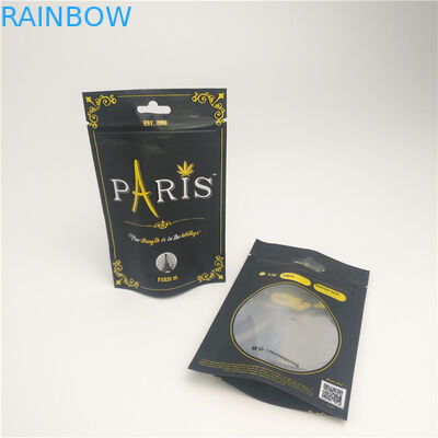 Klares Fenster stehen oben Verpackentasche des Beutel-Geruch-Beweis-CBD mit kindersicherem Reißverschluss