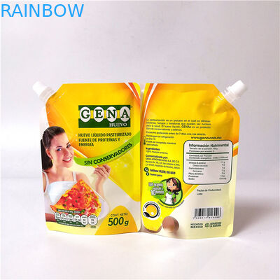 Plastikgetränk stehen oben Beutel-wiederverwendbares Fruchtsaft-Getränk herausgespritzte Tasche mit Kappe