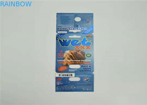 Eine gesetzte Sex-Pillen-Papierkarte, die rote Blasen-Karten-Gewohnheits-Farbe des Splitter-Nashorn-V7 verpackt