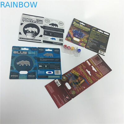 Sex-Pillen-Kapsel-Blasen-Karten-Verpackenkästen des Platin-10K, die das Handwerk besonders angefertigt gravieren