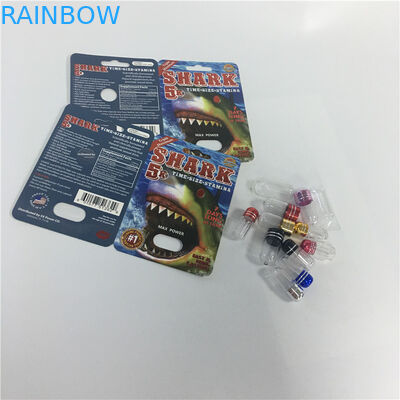 Nashorn-männliche Verbesserungs-Pillen-Kapseln, die Kasten-Blasen-Haifisch-Papierkarten verpacken