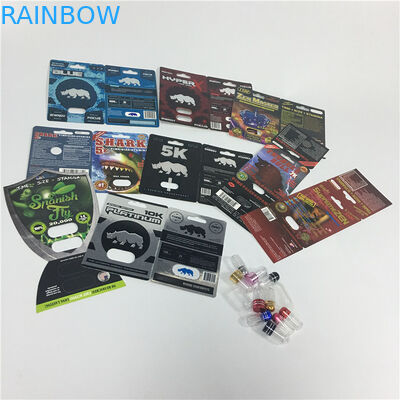 Seidendruck-Blasen-Karten-verpackendes männliches Verbesserungs-Medikations-Nashorn-Sex-Pillen-Gewohnheits-Logo