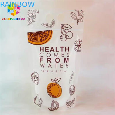 HAUSTIER materieller Getränk-Saft-Nahrungsmittelbeutel, der Drucken Doypack-Taschen-CMYK mit Griffen verpackt