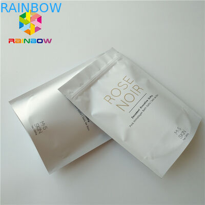 Weiße Plastik stehen oben Körperpeelings-kosmetische Verpackentasche für das Seesalz, das Hautpflege badet