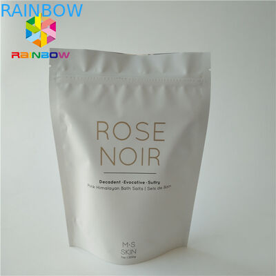 Weiße Plastik stehen oben Körperpeelings-kosmetische Verpackentasche für das Seesalz, das Hautpflege badet