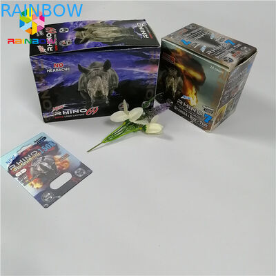 Männliche Verbesserungs-Sex-Pillen bedecken des Karten-Verpackennashorn-69 Kasten Kapsel-Plastik-der Karten-3d mit Blasen