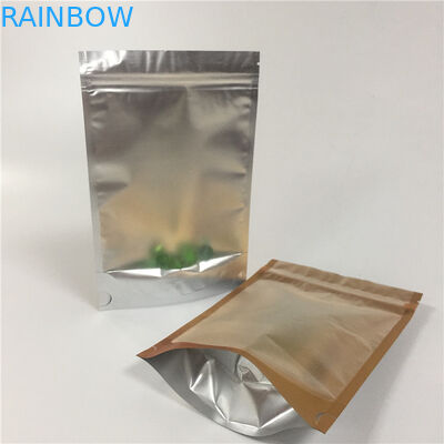 Lamellierte Aluminiumfolie-Zipverschluss-Tasche stehen oben Beutel-transparentes Seitenfeuchtigkeitsfestes