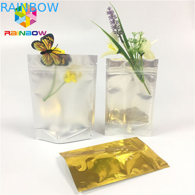 Lamellierte Aluminiumfolie-Zipverschluss-Tasche stehen oben Beutel-transparentes Seitenfeuchtigkeitsfestes