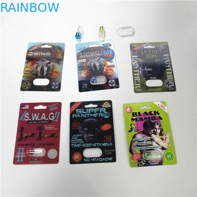 Rote Penisvergrößerungs-Kapsel-Glas-Kugel-Sex-Pillen-Plastikmedizin-Satz des Nashorn-69