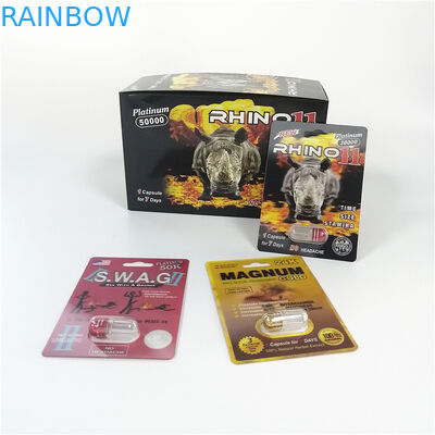 Rote Penisvergrößerungs-Kapsel-Glas-Kugel-Sex-Pillen-Plastikmedizin-Satz des Nashorn-69