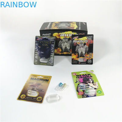 Rote Penisvergrößerungs-Kapsel-Glas-Kugel-Sex-Pillen-Plastikmedizin-Satz des Nashorn-69