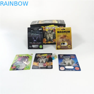 Rote Penisvergrößerungs-Kapsel-Glas-Kugel-Sex-Pillen-Plastikmedizin-Satz des Nashorn-69