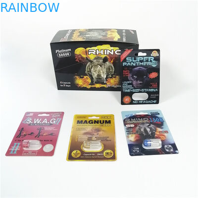 Rote Penisvergrößerungs-Kapsel-Glas-Kugel-Sex-Pillen-Plastikmedizin-Satz des Nashorn-69