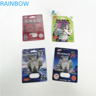 Logo kundengebundene Sex-Pillen-Sichtpackungs-Nashorn-schwarzer Panther-männliche Verbesserungs-Kapsel-Pakete