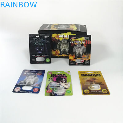 Logo kundengebundene Sex-Pillen-Sichtpackungs-Nashorn-schwarzer Panther-männliche Verbesserungs-Kapsel-Pakete