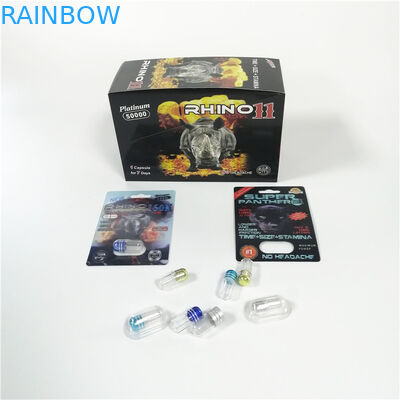 Logo kundengebundene Sex-Pillen-Sichtpackungs-Nashorn-schwarzer Panther-männliche Verbesserungs-Kapsel-Pakete