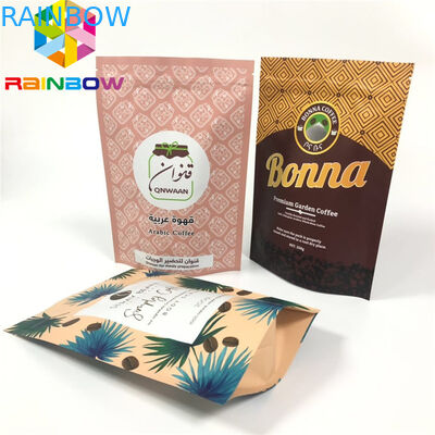 Die Gewohnheit, die gedruckt wird, stehen oben das Reißverschluss-Beutels-Kaffee-Verpacken, das mit Ventil recyclebar ist