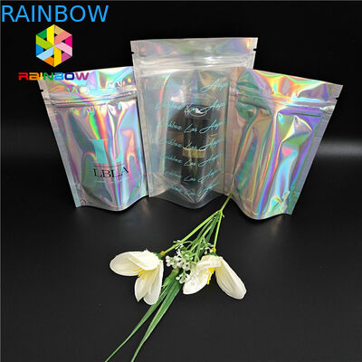 Plastik-Hologramm-Reißverschluss kundengebundene Papiertüten für Wimper-Kleber-Kosmetik-Produkte