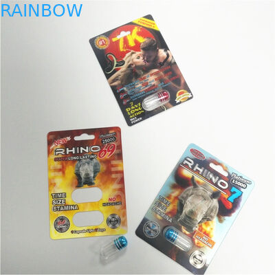 Büffel-glückliche Zeit-Blisterpackungs-Verpackennashorn-Pillen-Blasen-Papierkarten kundenspezifisch