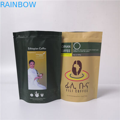 Recyclebarer Aluminiumfolie-Teebeutel stehen oben Beutel kundengebundene Farbe mit wiederverwendbarem Zipverschluß