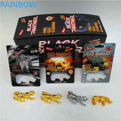 Gehen die Nashorn-Mann-Verbesserungs-Pillen-Blasen-Karte, die mit Nashorn-Zahl Blasen-Flasche verpackt