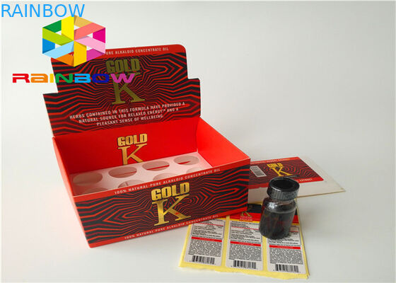 Männlicher Verbesserungs-Getränk-Flaschen-Packpapier-Kasten mit klebendem Aufkleber-Aufkleber