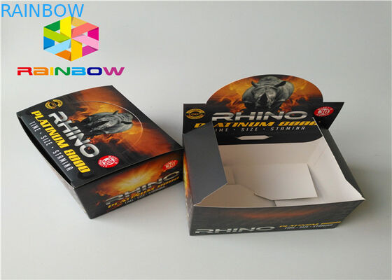 Männlicher Verbesserungs-Getränk-Flaschen-Packpapier-Kasten mit klebendem Aufkleber-Aufkleber